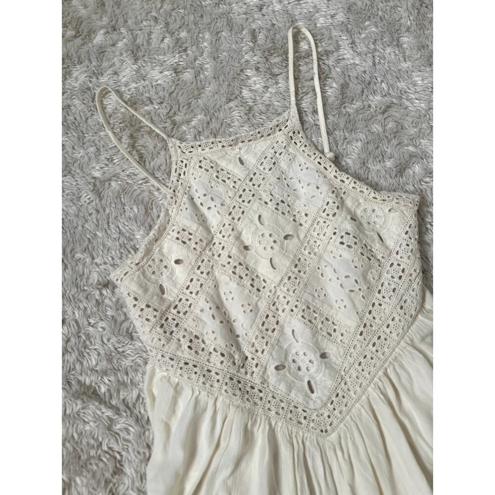 American Eagle S Cream Knit Mini Dress Fairycore Cottagecore Boho Handkerchief - Picture 3 of 6